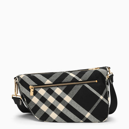 Burberry Shield Medium Bag With Black/Calico Check Pattern Women