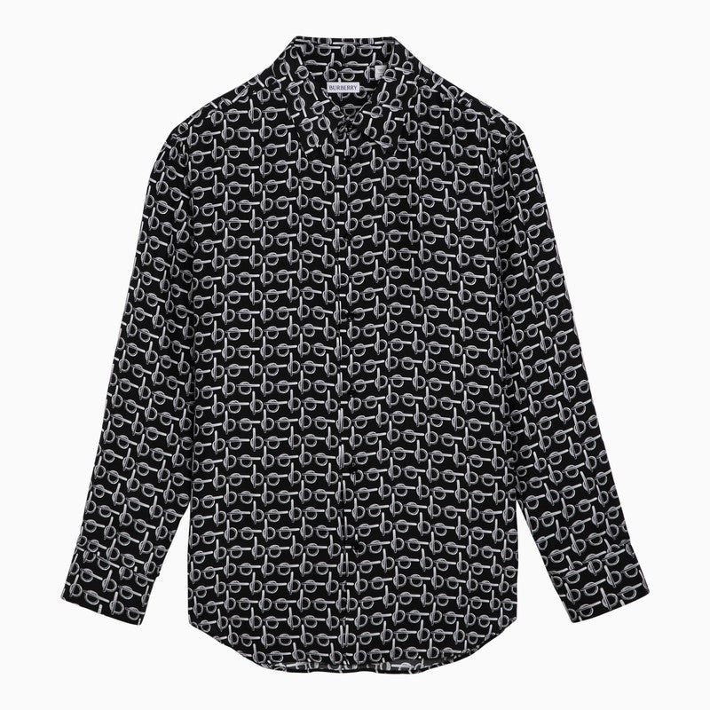 Burberry Silk Shirt With B Pattern Men