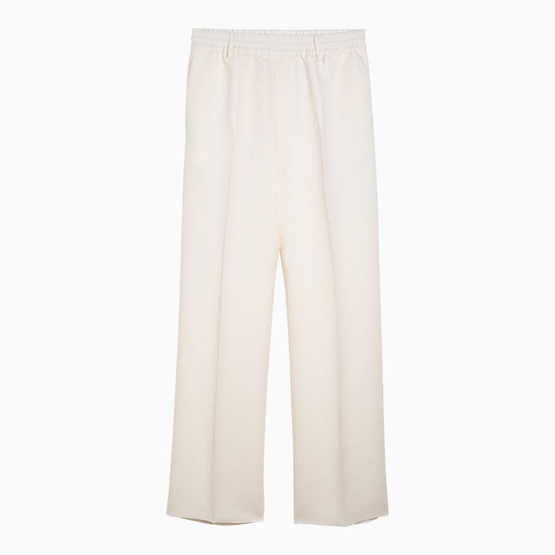Burberry White Viscose Blend Trousers Women
