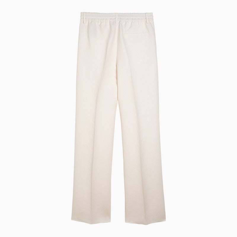 Burberry White Viscose Blend Trousers Women