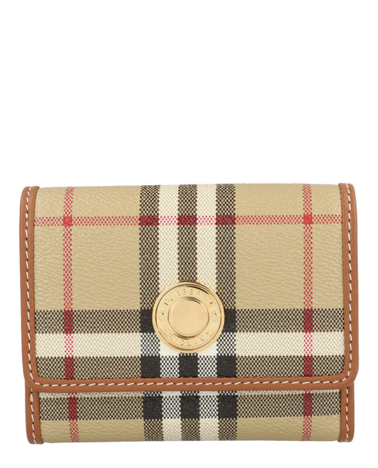 Burberry Womens Lancaster Check Trifold Wallet ONE SIZE Archive Beige