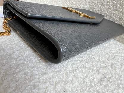 Yves Saint Laurent (YSL) Grey Uptown Chain Wallet