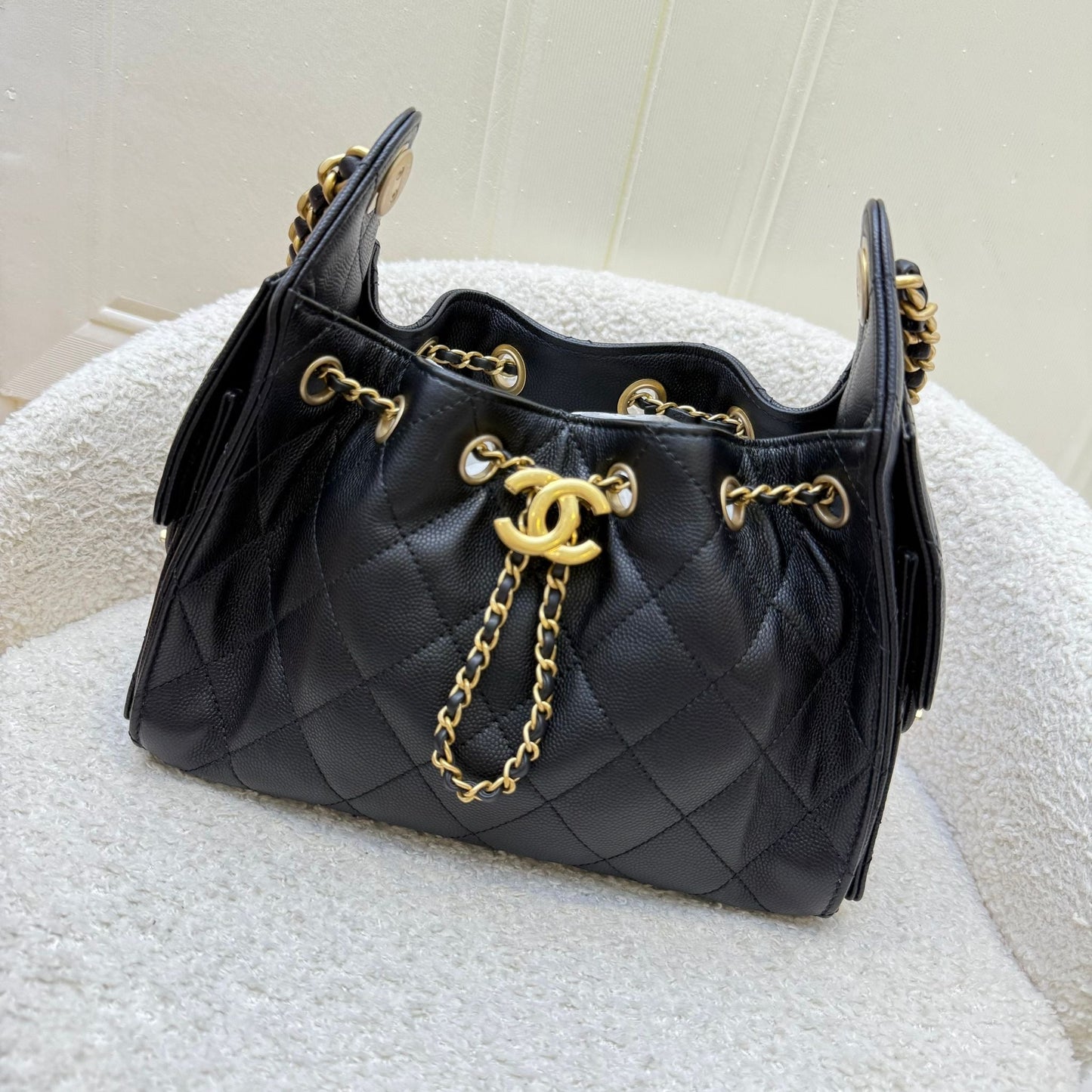 [LN - Local Full Set - Nov 2025] Chanel 25 Mini Hobo Bag in Black Caviar and AGHW (Model: AS5631)