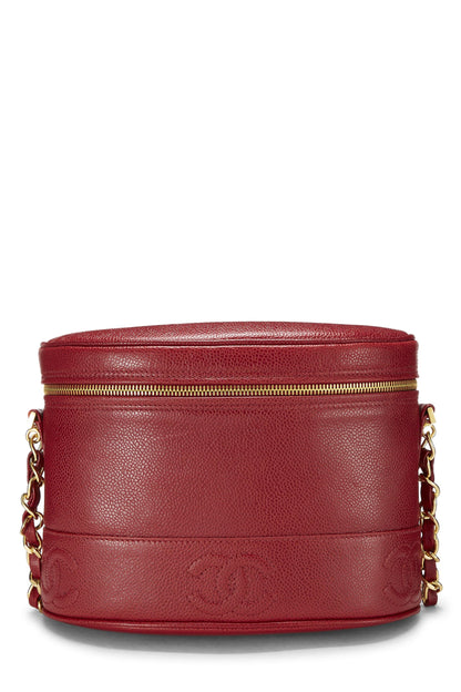 Chanel,  Red Caviar 3 'CC' Binocular Bag Medium, Red