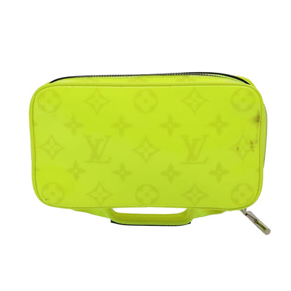 LOUIS VUITTON Travel Pouch Monogram Enamel Yellow LV Auth 81068