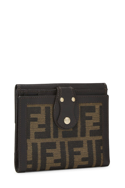 Fendi,  Brown Zucca Canvas Compact Wallet, Brown