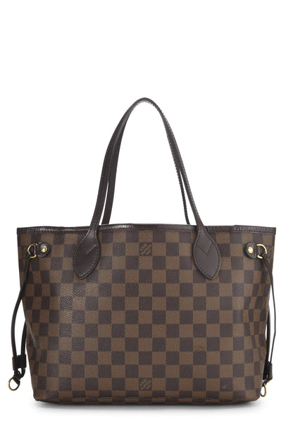 Louis Vuitton,  Damier Ebene Neverfull PM, Brown