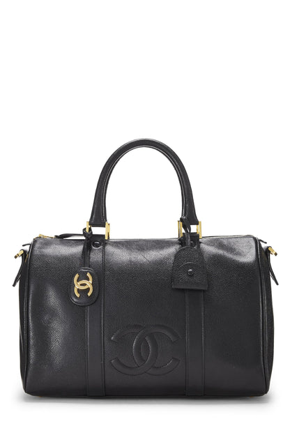 Chanel,  Black Caviar Boston Small, Black