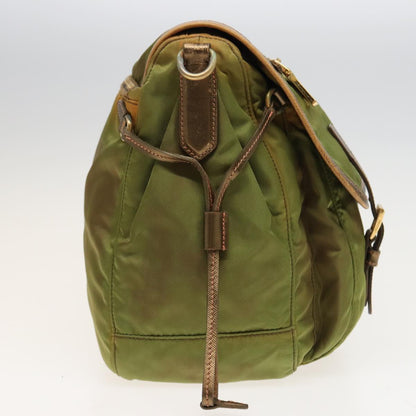 PRADA Shoulder Bag Nylon Khaki Auth 81174