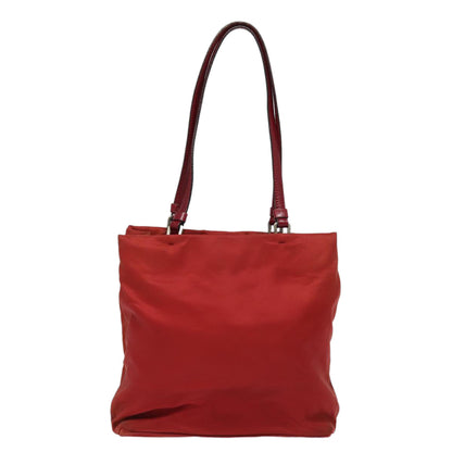 PRADA Hand Bag Nylon Red Auth 81177