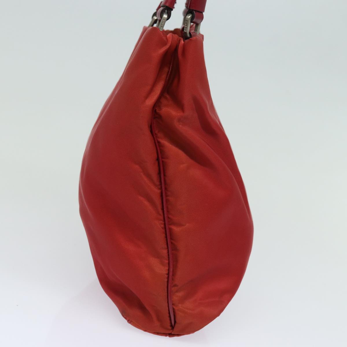 PRADA Hand Bag Nylon Red Auth 81177