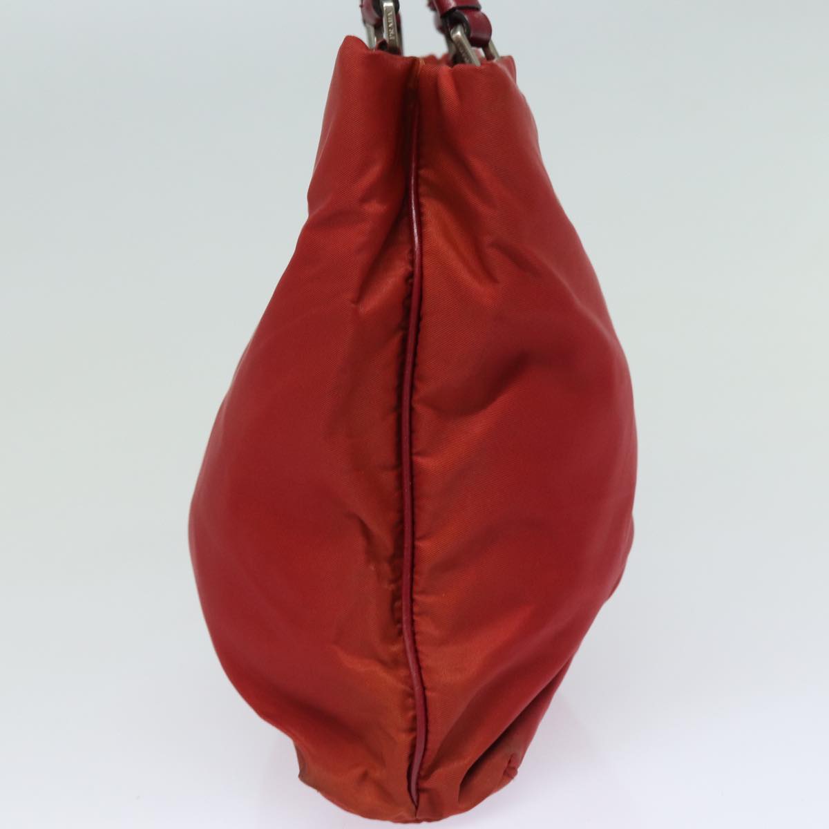 PRADA Hand Bag Nylon Red Auth 81177