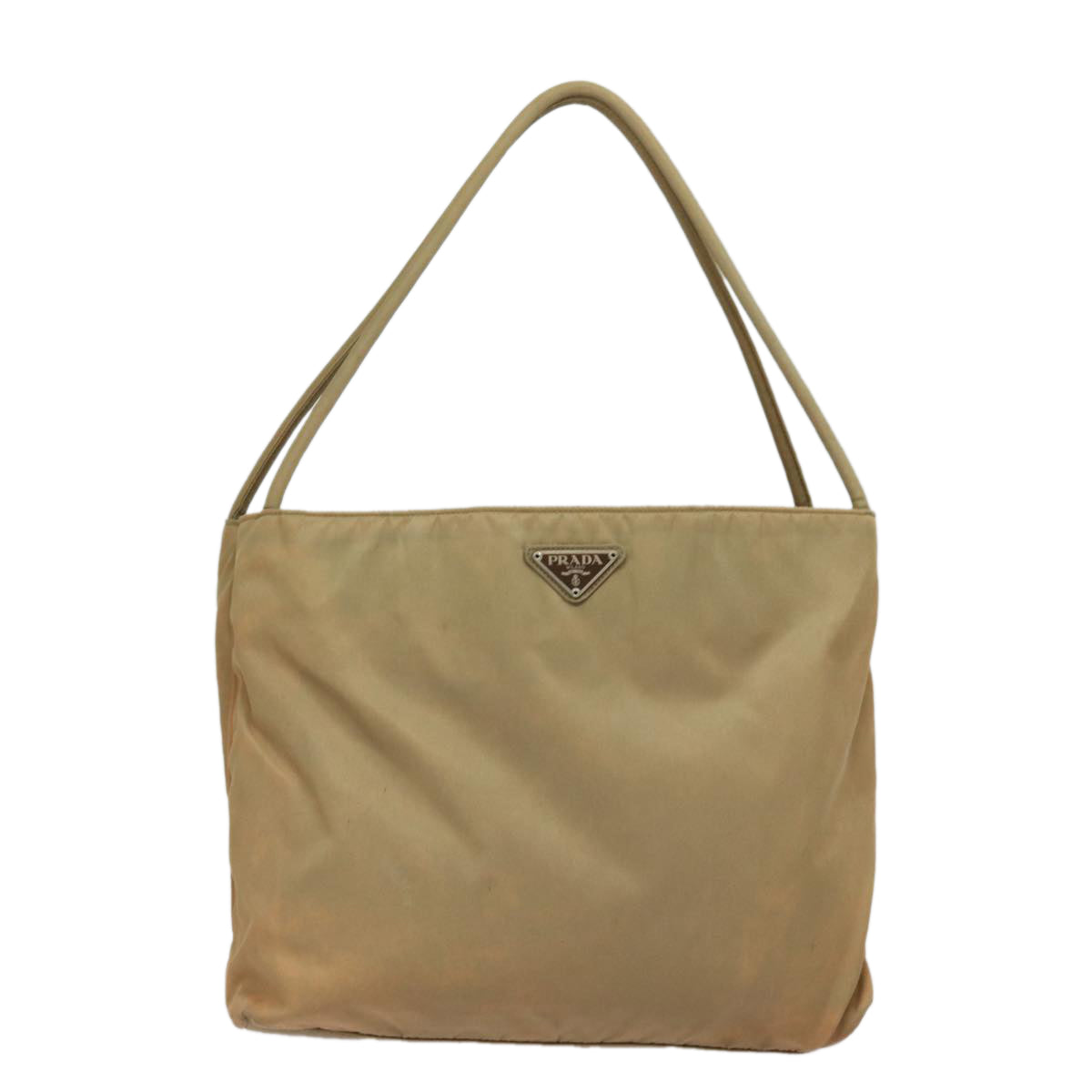 PRADA Shoulder Bag Nylon Beige Auth 81183