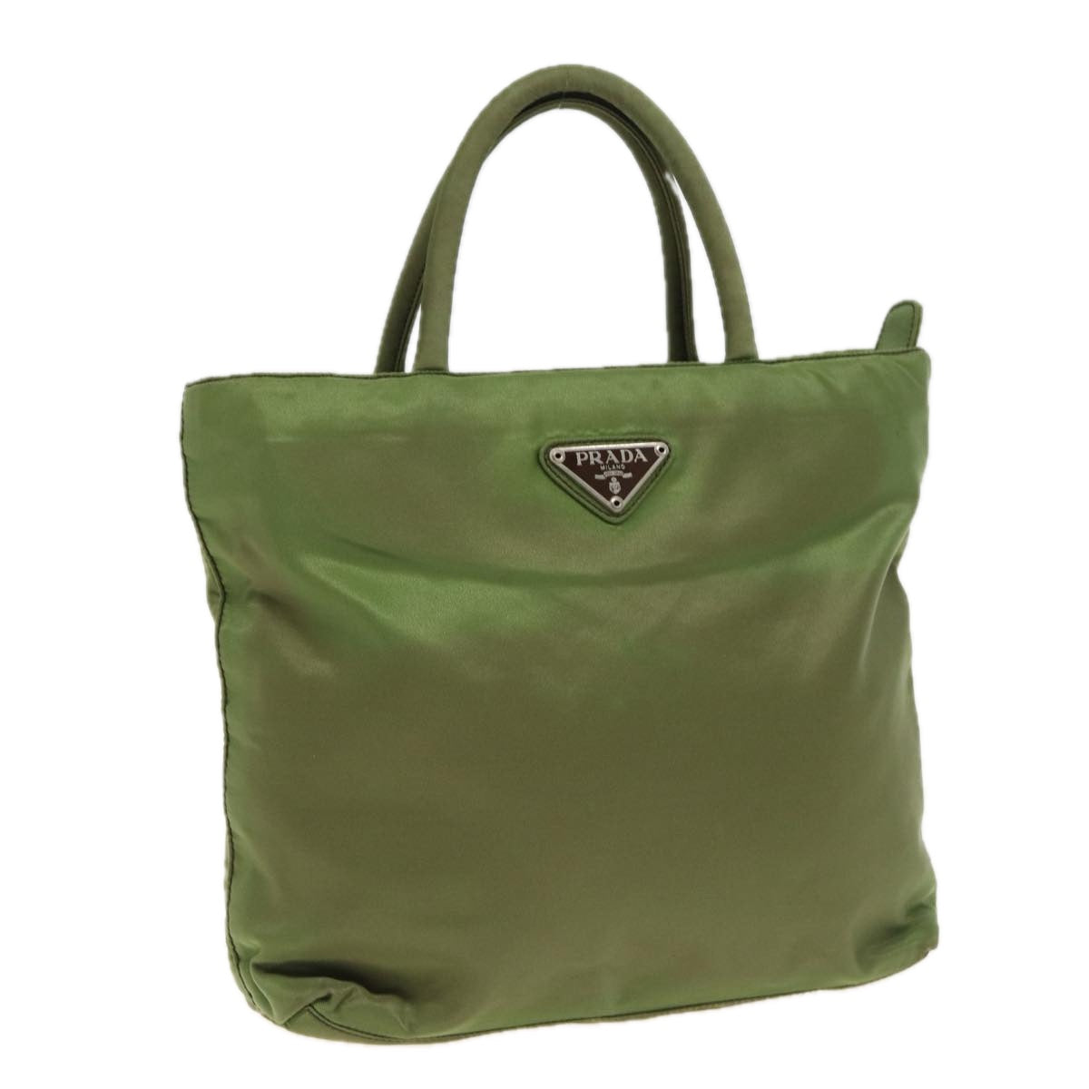 PRADA Hand Bag Nylon Khaki Auth 81184