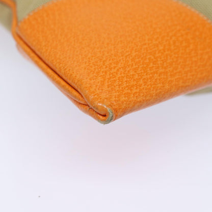 PRADA Hand Bag Canvas Orange Beige Auth 81185