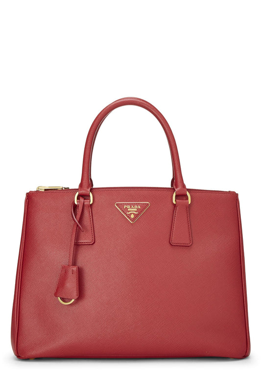 Prada,  Red Saffiano Galleria Tote Medium, Red