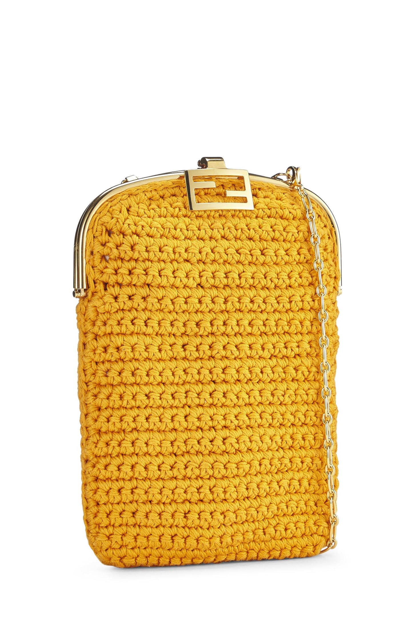 Fendi,  Orange Woven Phone Bag, Orange