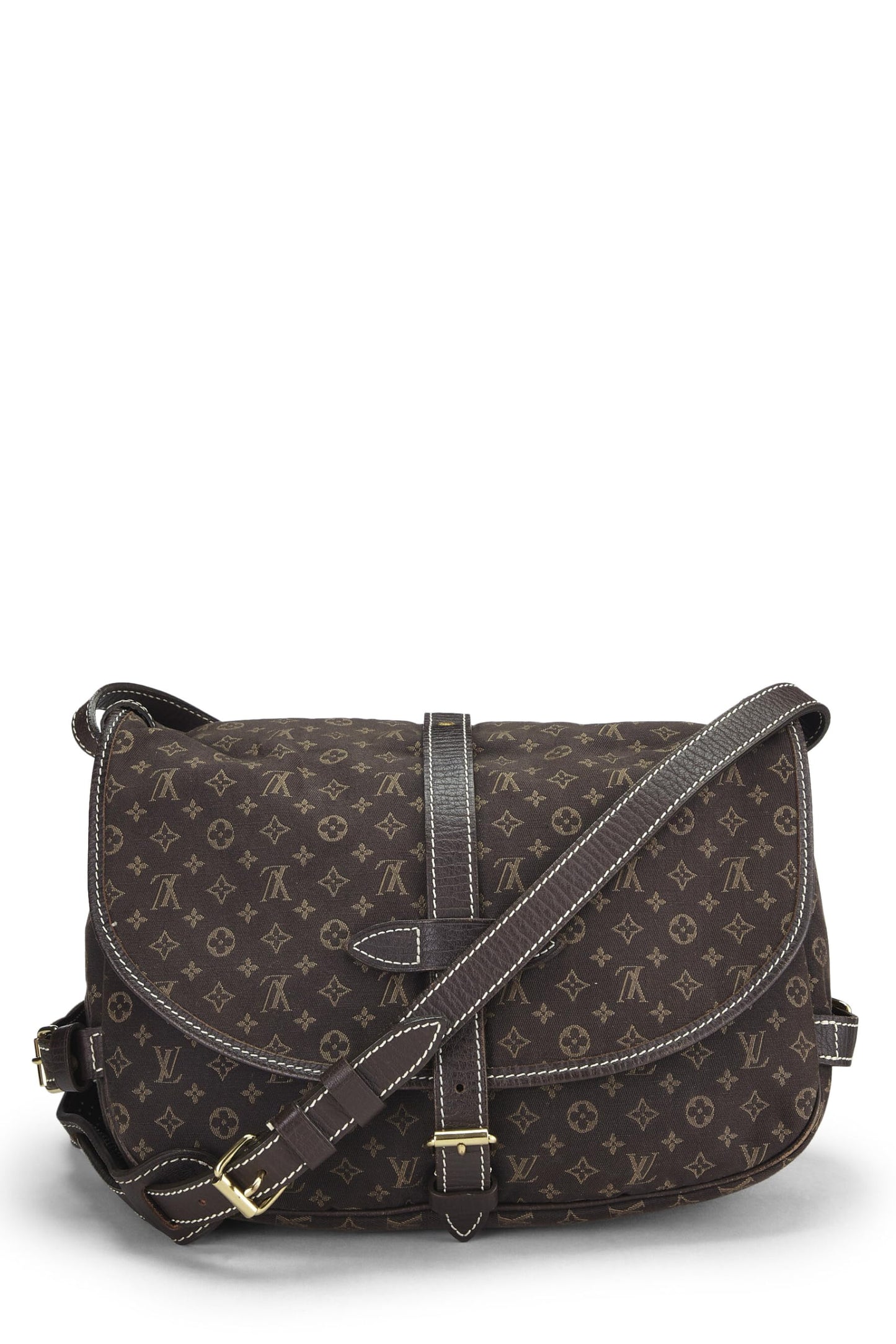 Louis Vuitton,  Brown Monogram Mini Lin Saumur 30, Brown