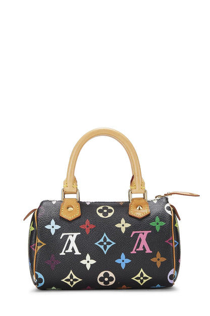 Louis Vuitton,  Takashi Murakami x Louis Vuitton Black Monogram Multicolore HL Speedy Mini, Black