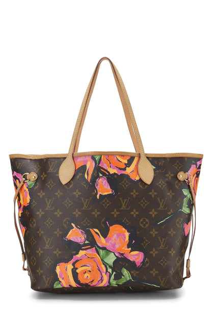 Louis Vuitton,  Stephen Sprouse x Louis Vuitton Monogram Canvas Roses Neverfull MM, Brown