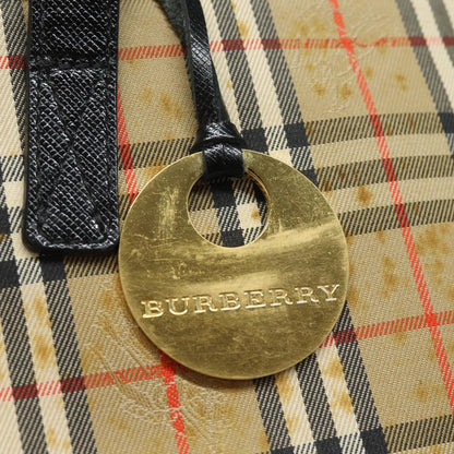 BURBERRY Nova Check Hand Bag Canvas Beige Auth 81322