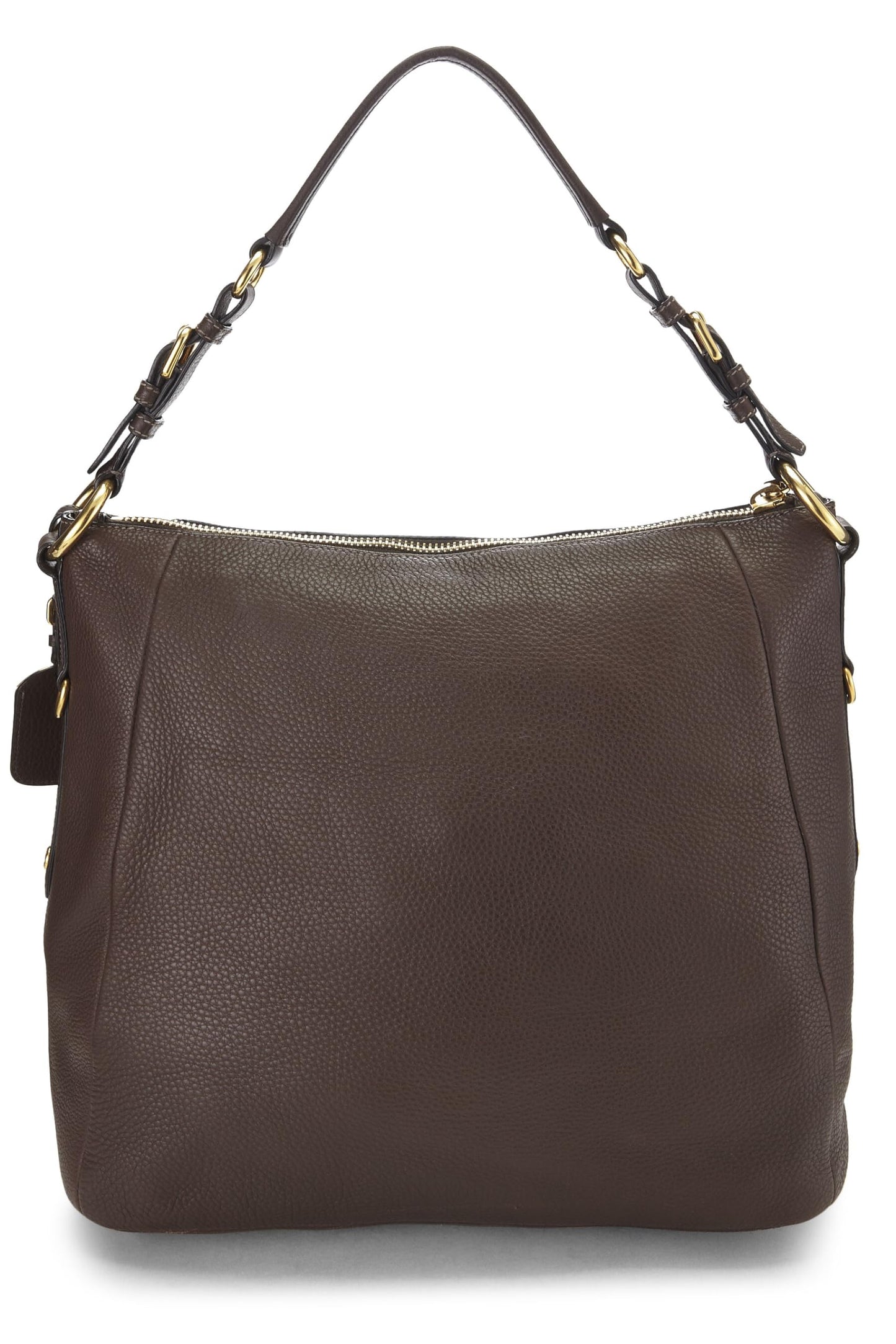 Prada,  Brown Vitello Daino Hobo, Brown