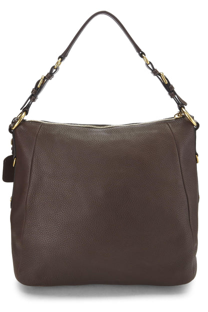 Prada,  Brown Vitello Daino Hobo, Brown