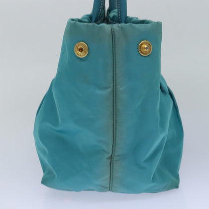 PRADA Hand Bag Nylon Turquoise Blue Auth 81466