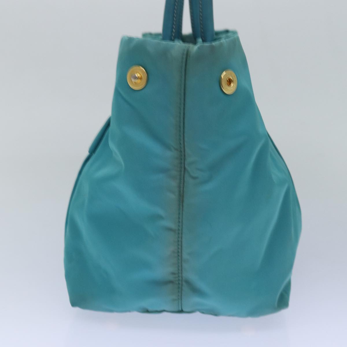 PRADA Hand Bag Nylon Turquoise Blue Auth 81466