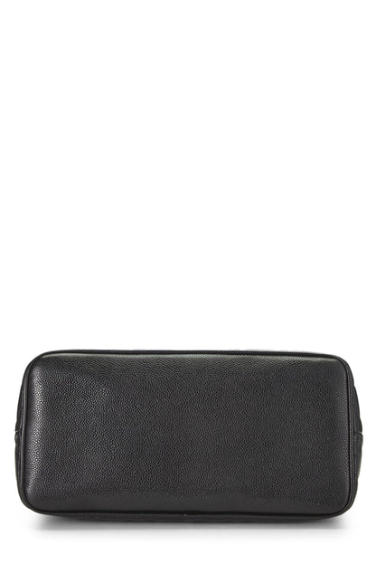 Chanel,  Black Quilted Caviar Medallion Tote, Black