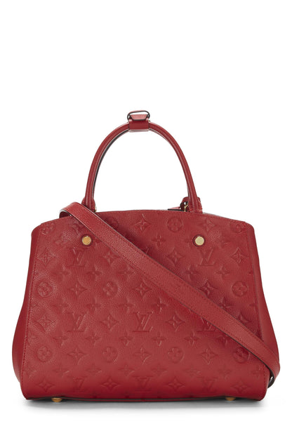 Louis Vuitton,  Red Monogram Empreinte Montaigne MM, Red