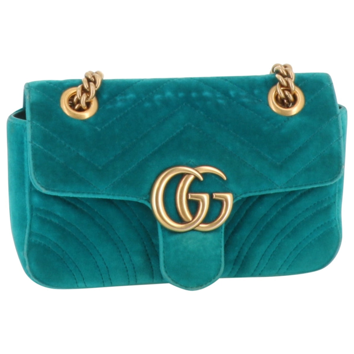 Gucci marmont blue velvet handbag