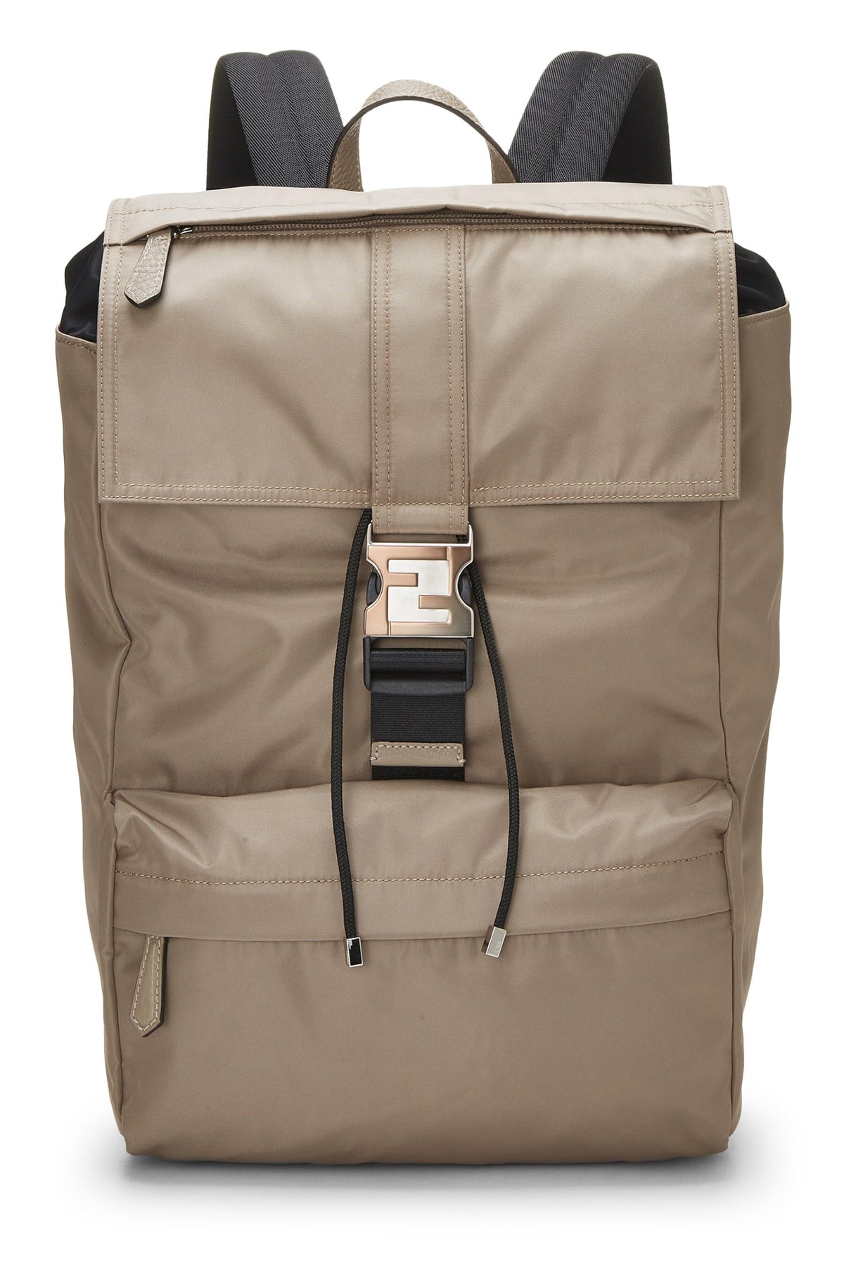 Fendi,  Brown Nylon Fendiness Backpack, Brown