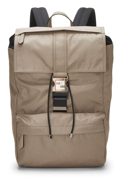 Fendi,  Brown Nylon Fendiness Backpack, Brown