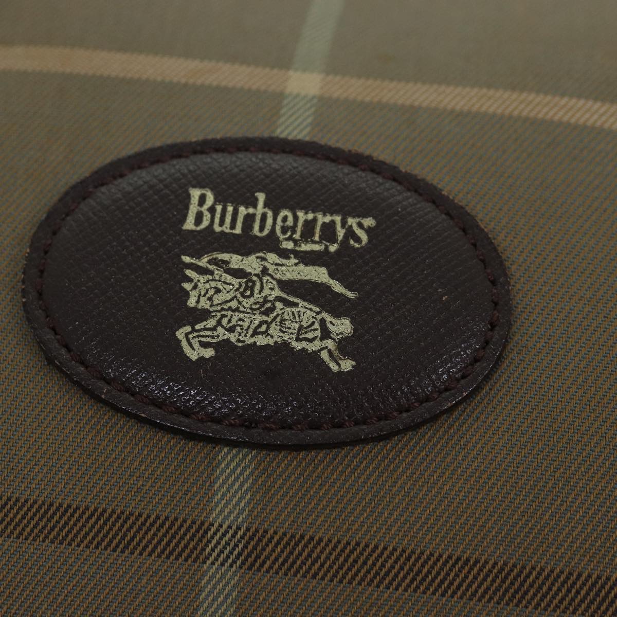 BURBERRYSs Nova Check Boston Bag Canvas Beige Auth 81659