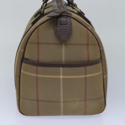 BURBERRYSs Nova Check Boston Bag Canvas Beige Auth 81659