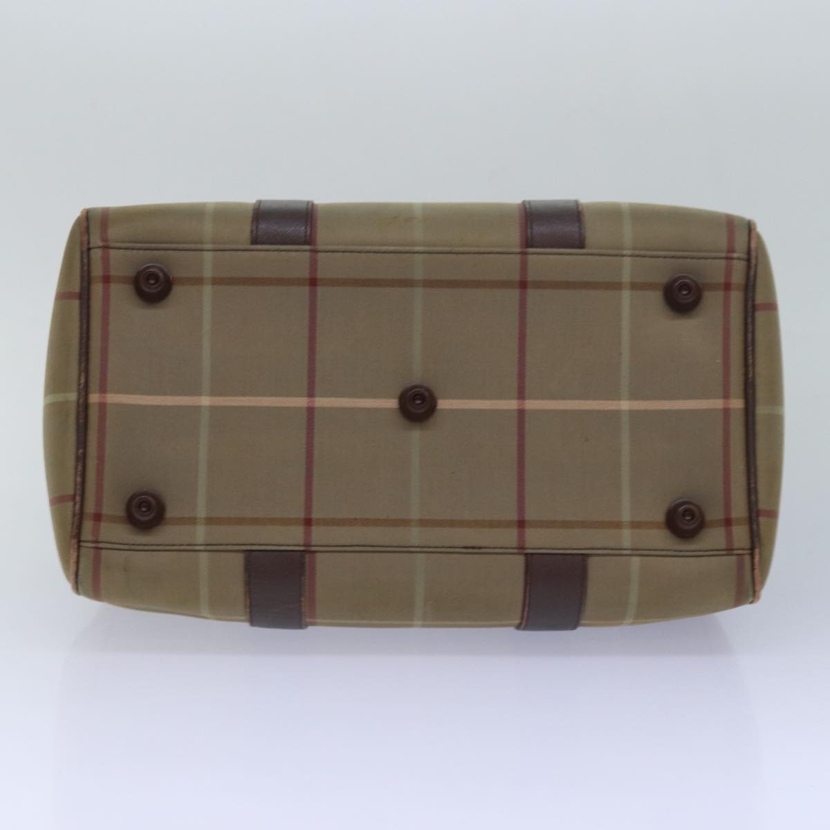 BURBERRYSs Nova Check Boston Bag Canvas Beige Auth 81659