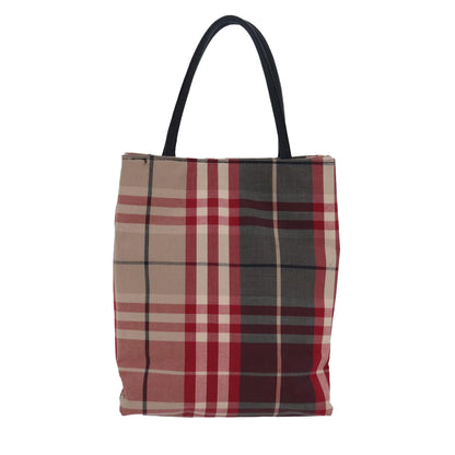 BURBERRY Nova Check Hand Bag Canvas Red Auth 81671