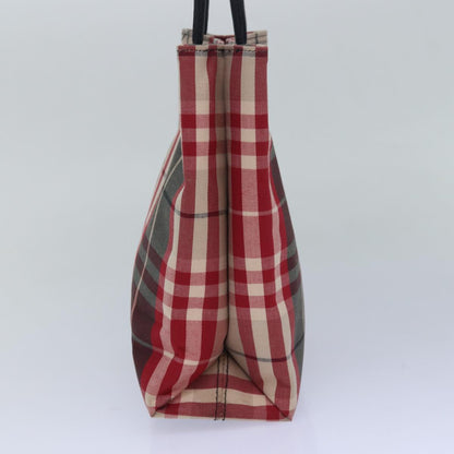 BURBERRY Nova Check Hand Bag Canvas Red Auth 81671