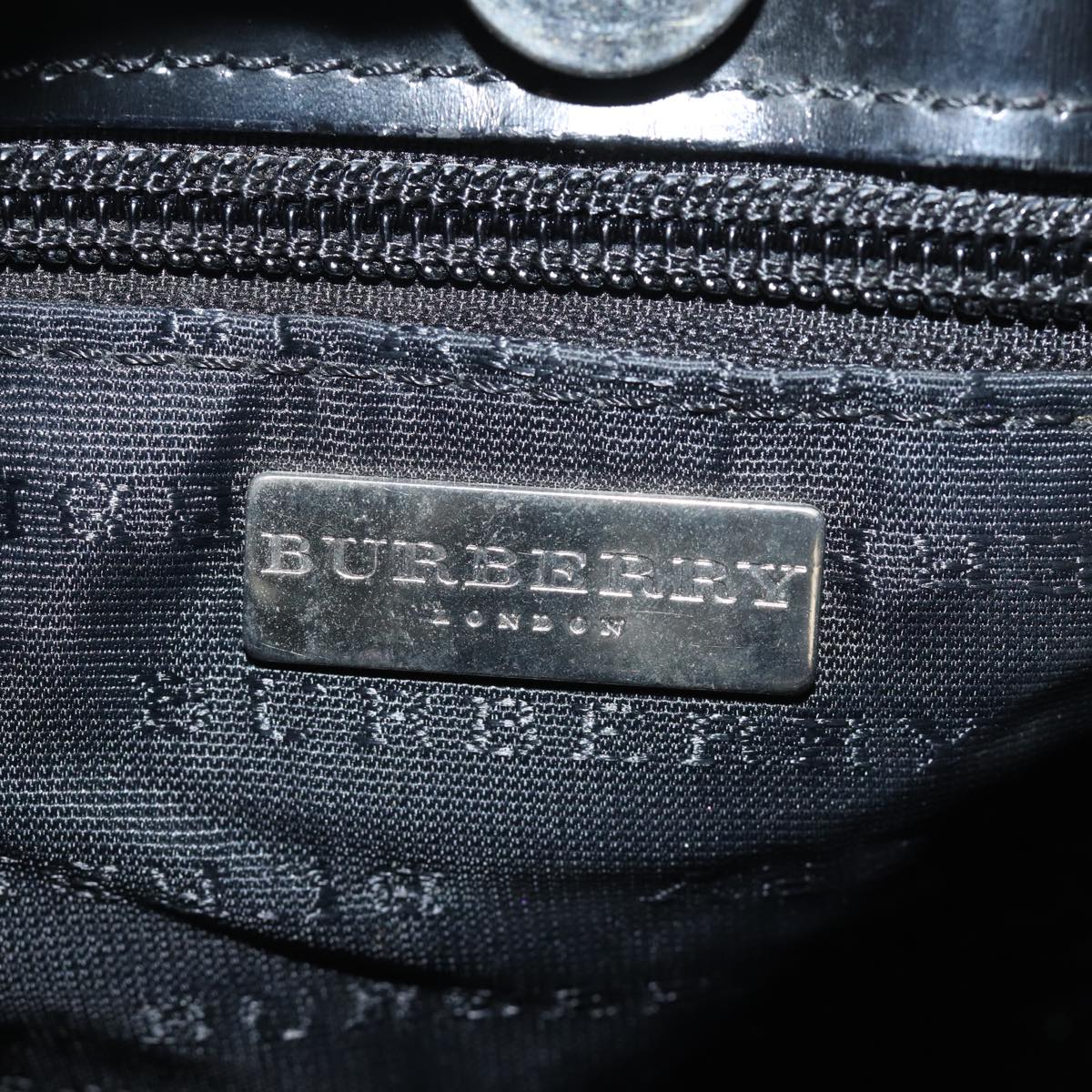 BURBERRY Nova Check Hand Bag PVC Leather Beige Auth 81673