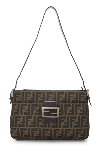 Fendi,  Brown Zucca Canvas Shoulder Bag, Brown
