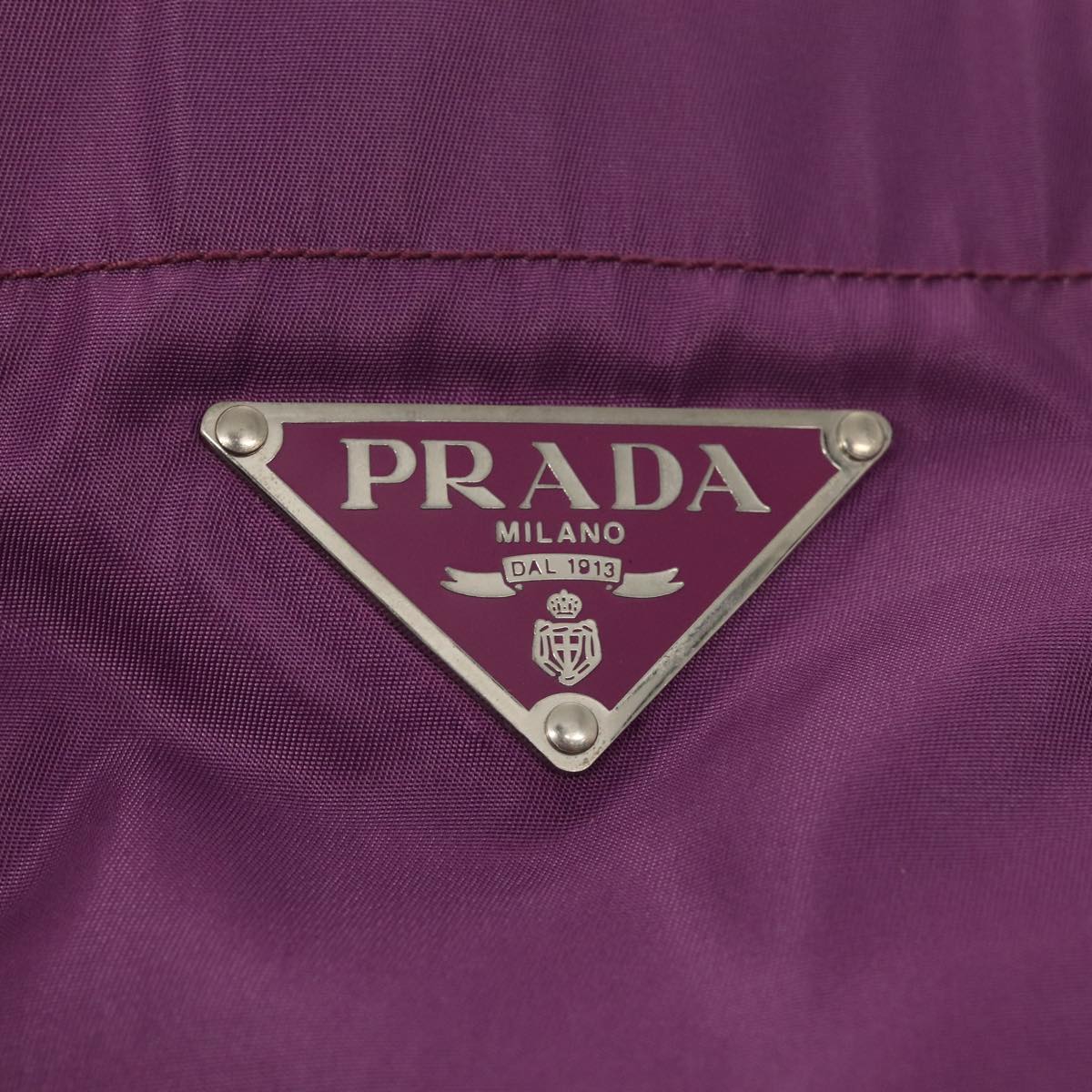 PRADA Hand Bag Nylon Purple Auth 81749