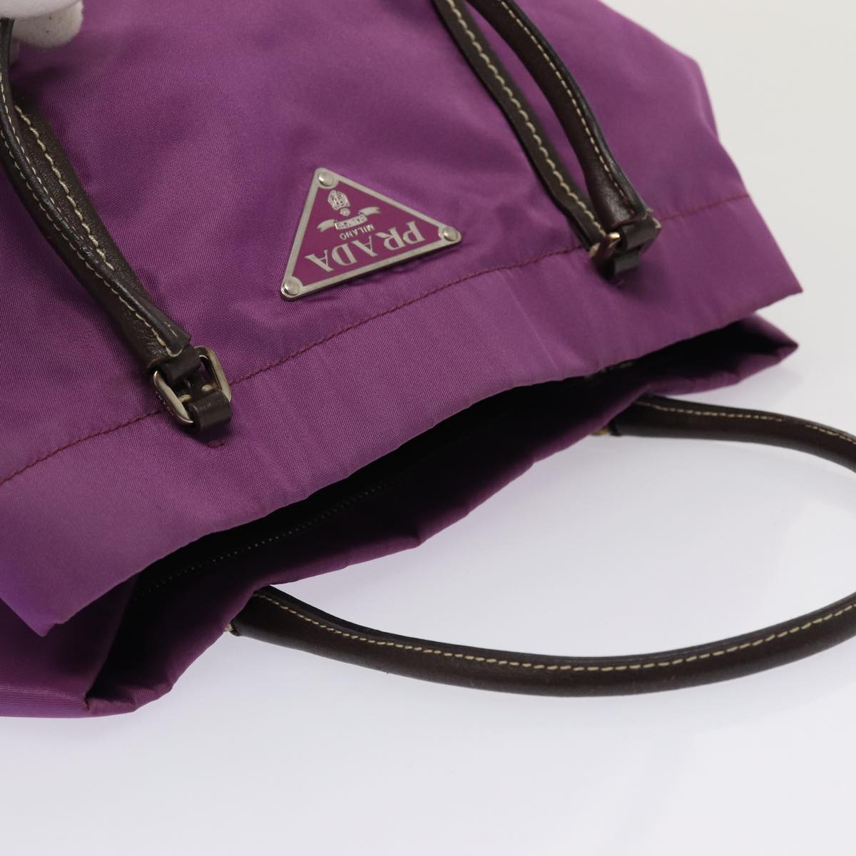 PRADA Hand Bag Nylon Purple Auth 81749