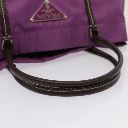 PRADA Hand Bag Nylon Purple Auth 81749