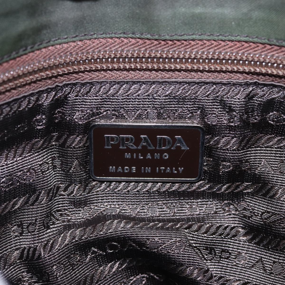 PRADA Shoulder Bag Nylon Khaki Auth 81794