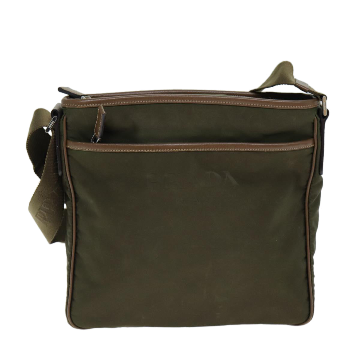 PRADA Shoulder Bag Nylon Khaki Auth 81796