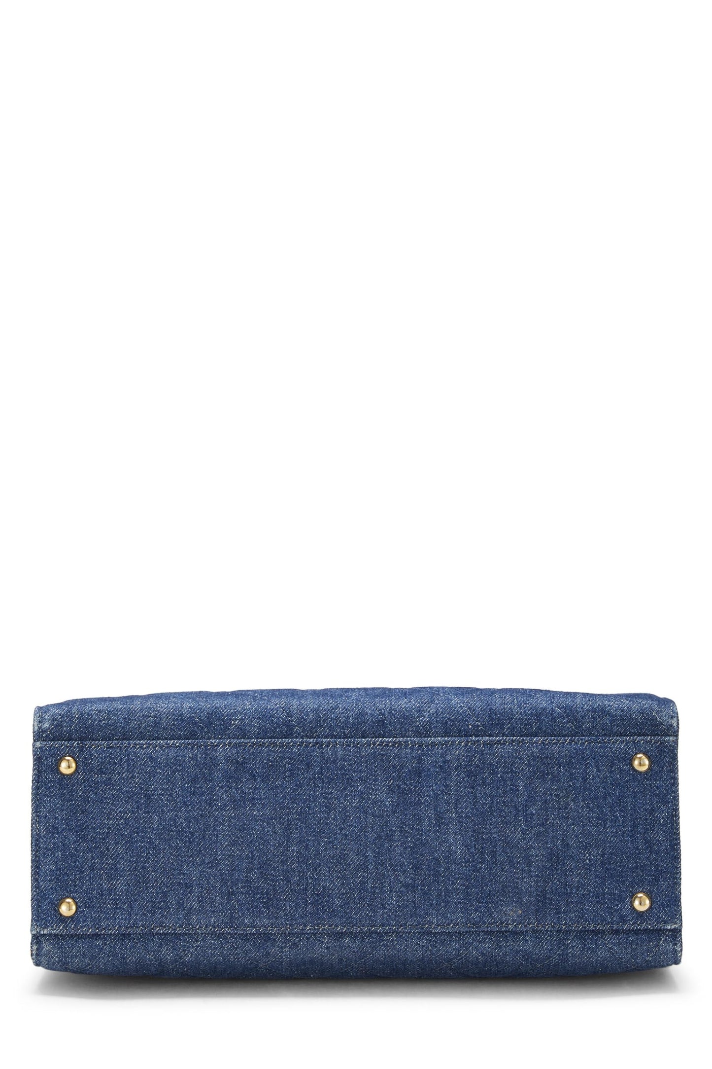 Chanel,  Blue Quilted Denim Tote Medium, Blue