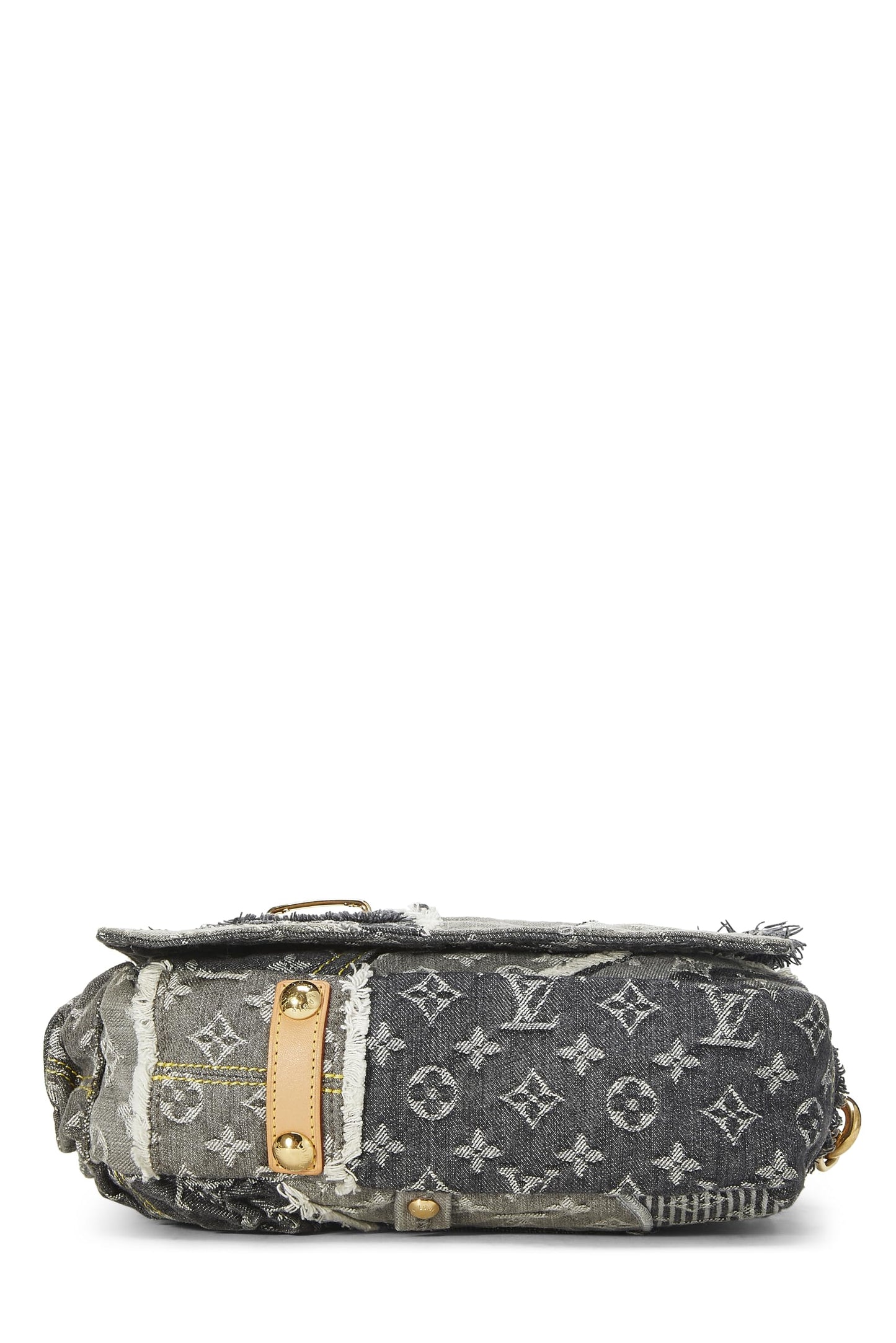 Louis Vuitton,  Black Monogram Denim Patchwork Posty, Black