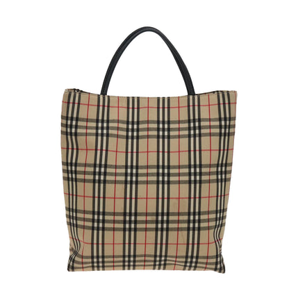BURBERRY Nova Check Hand Bag Canvas Beige Auth 81820