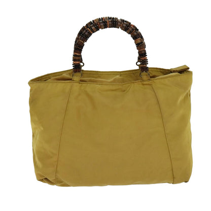 PRADA Hand Bag Nylon Yellow Auth 81824